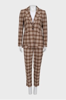 Checkered suit with jacket and trousers