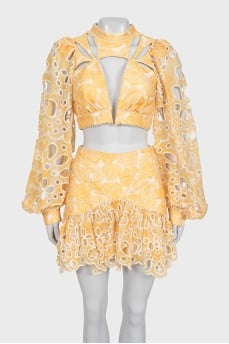 Yellow skirt suit