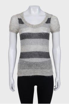 Gray knitted T-shirt