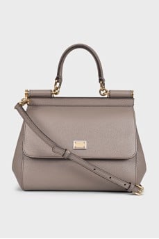 Beige Sicily leather satchel bag