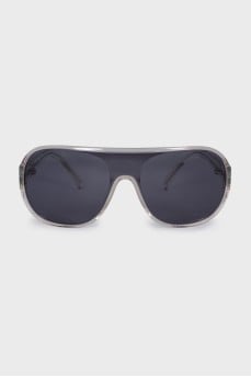 Sunglasses with a mask and a transparent frame
