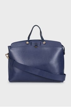 Leather tote with gold hardware