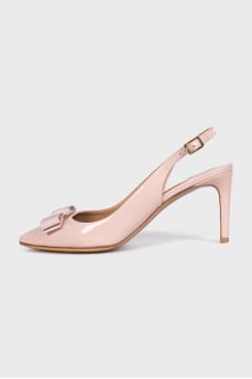 Pink patent leather slingbacks