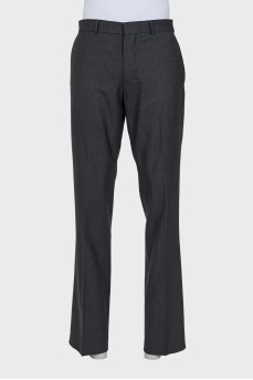 Men's gray mid-rise trousers