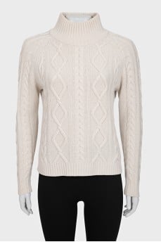 Figured knit sweater