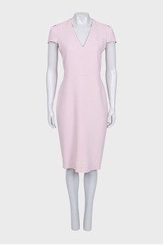 Pink business dress with short sleeves