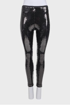 Tapered trousers with sequins