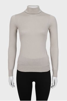 Gray cashmere turtleneck