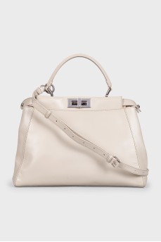 Beige Peekaboo Satchel