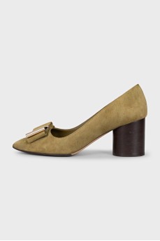 Green suede shoes