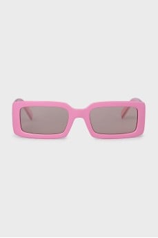 Pink sunglasses with the brand logo