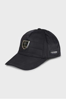 Men's black cap with logo