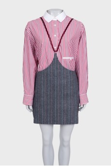 Shirt and skirt suit