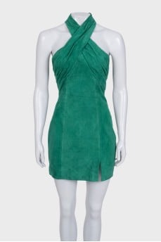 Green suede dress