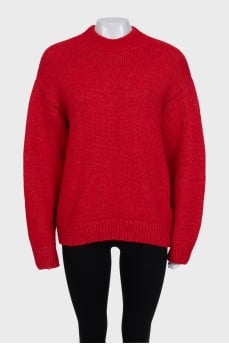 Red sweater with signature print