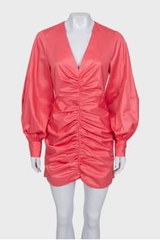 Pink dress with draping