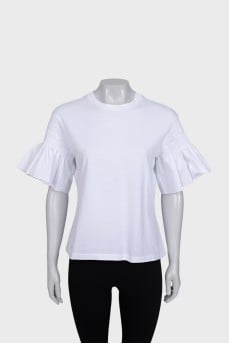 White T-shirt with puff sleeves