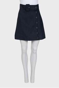 Blue high-waist skirt