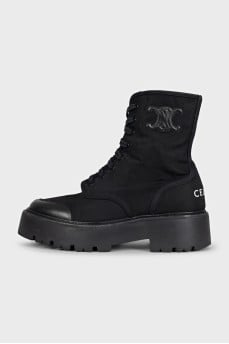 Black high lace-up boots