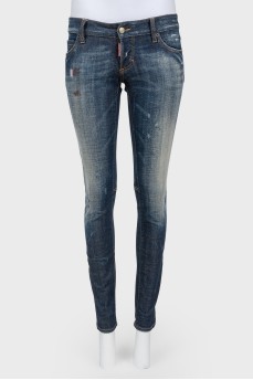 Jeans narrowed with scuffs
