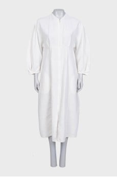 White linen dress with zipper
