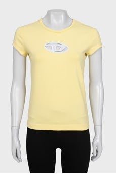 Yellow T-shirt with a tag patch