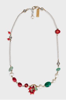 Necklace with multi-colored pendants