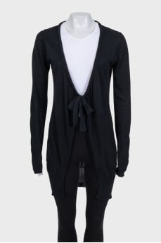 Black cardigan with tie