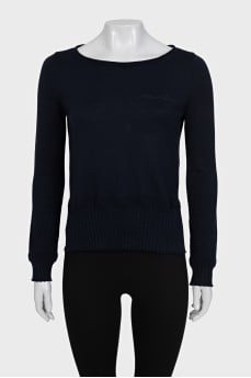 Blue jumper with elastic band