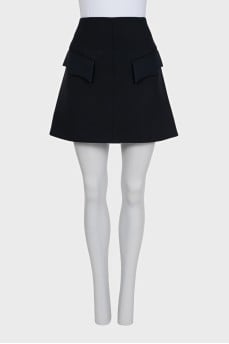 Wool and silk miniskirts with zippers