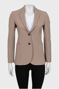 Beige jacket with branded buttons