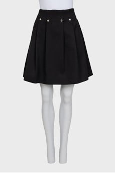 Black wool and silk skirt with a zipper