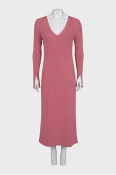Pink ribbed dress