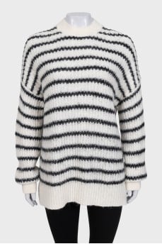 White striped sweater