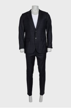 Men's black wool suit