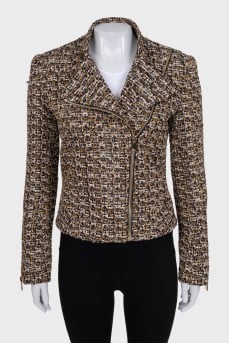 Gold-colored jacket with tag