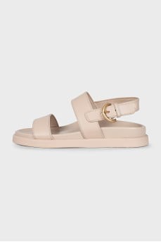 Beige leather sandals