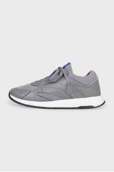 Men's gray lace-up sneakers
