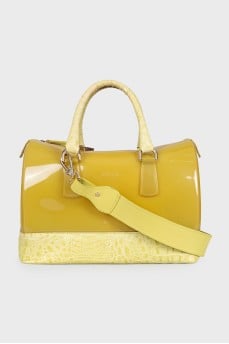 Bag with leather trim