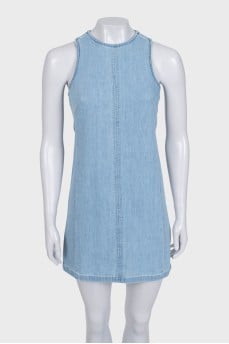 Fitted denim dress with tag