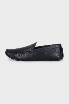 Men's embossed leather loafers