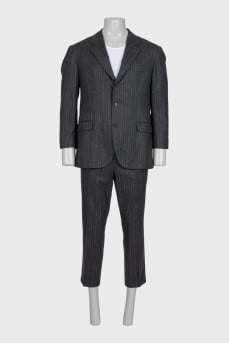 Men's striped wool suit