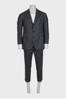 Men's gray striped suit