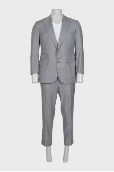 Men's gray wool suit