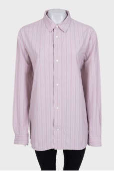 Straight shirt with striped print