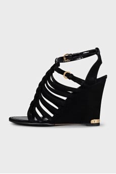 Black suede sandals