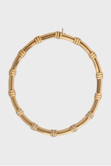 Vintage gold necklace with diamonds