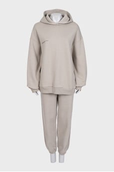 Gray tracksuit with a hood