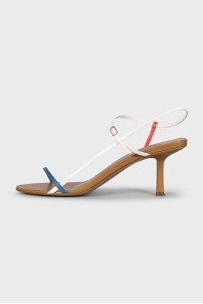 Sandals with thin leather straps