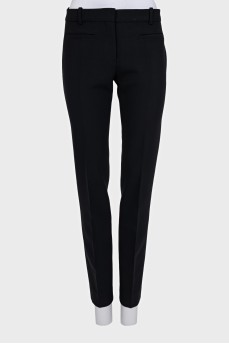 Classic black straight-cut trousers